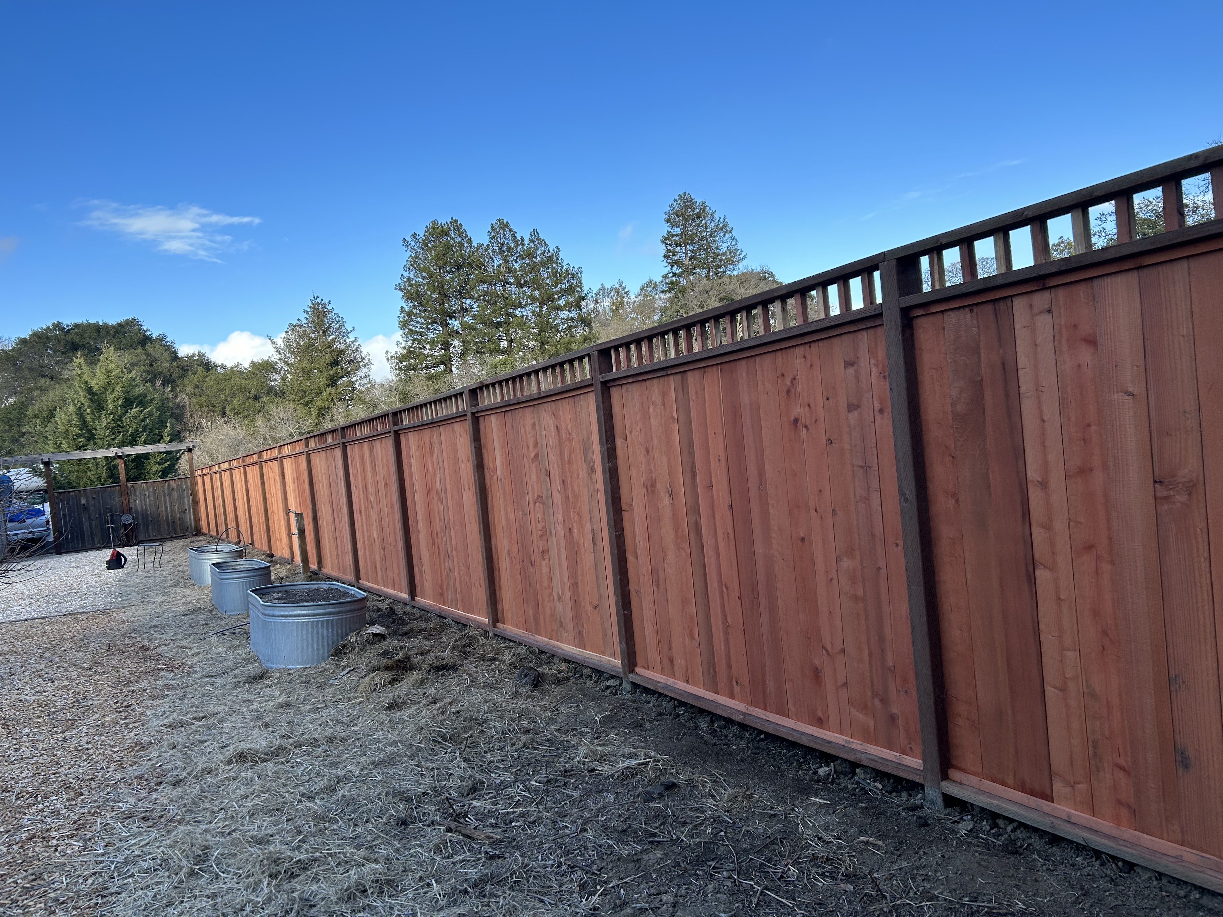 Wood fence installation
