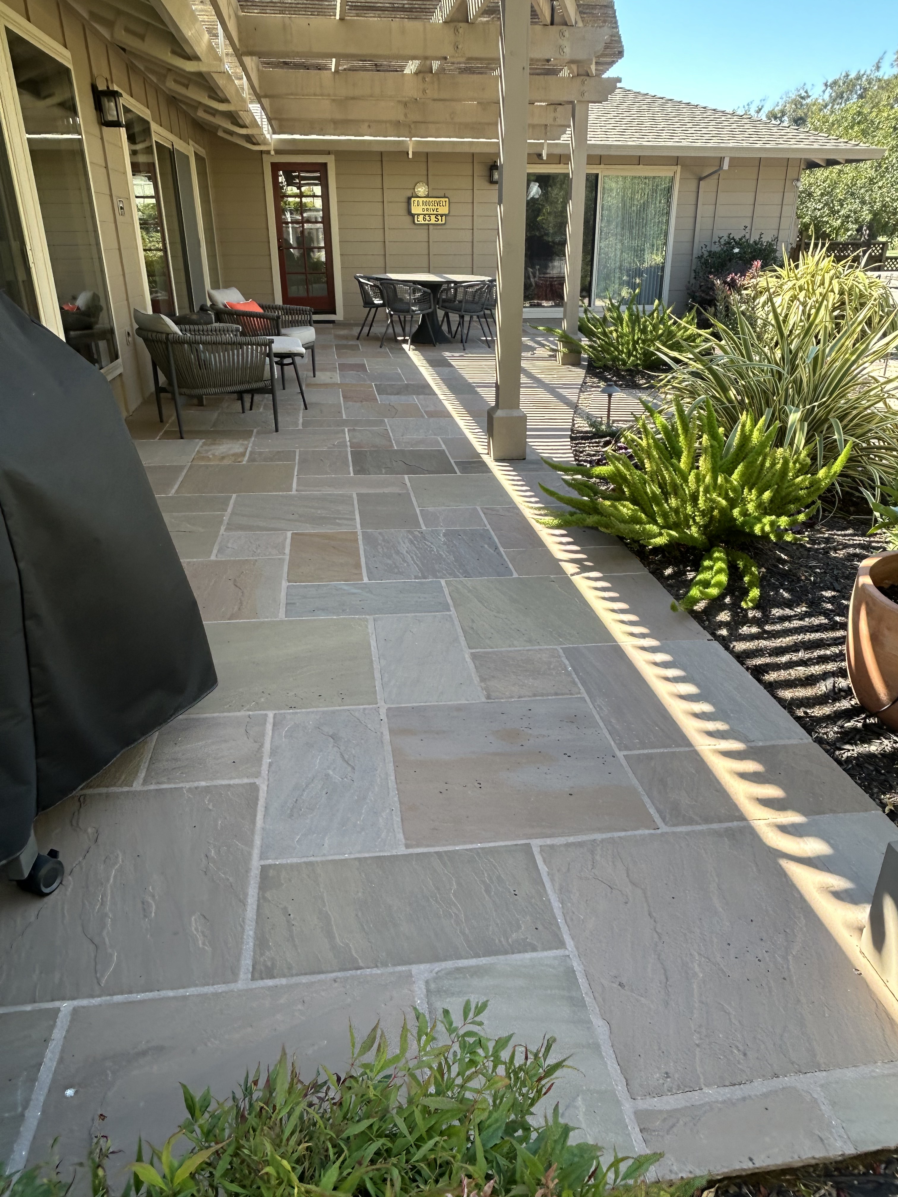 Stone paver patio and walkway installation